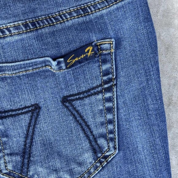 Seven7 Tower Straight Crop Jeans | Size 4 | Blue Stretch Denim - Picture 5 of 10